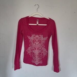 pink y2k long sleeve vintage